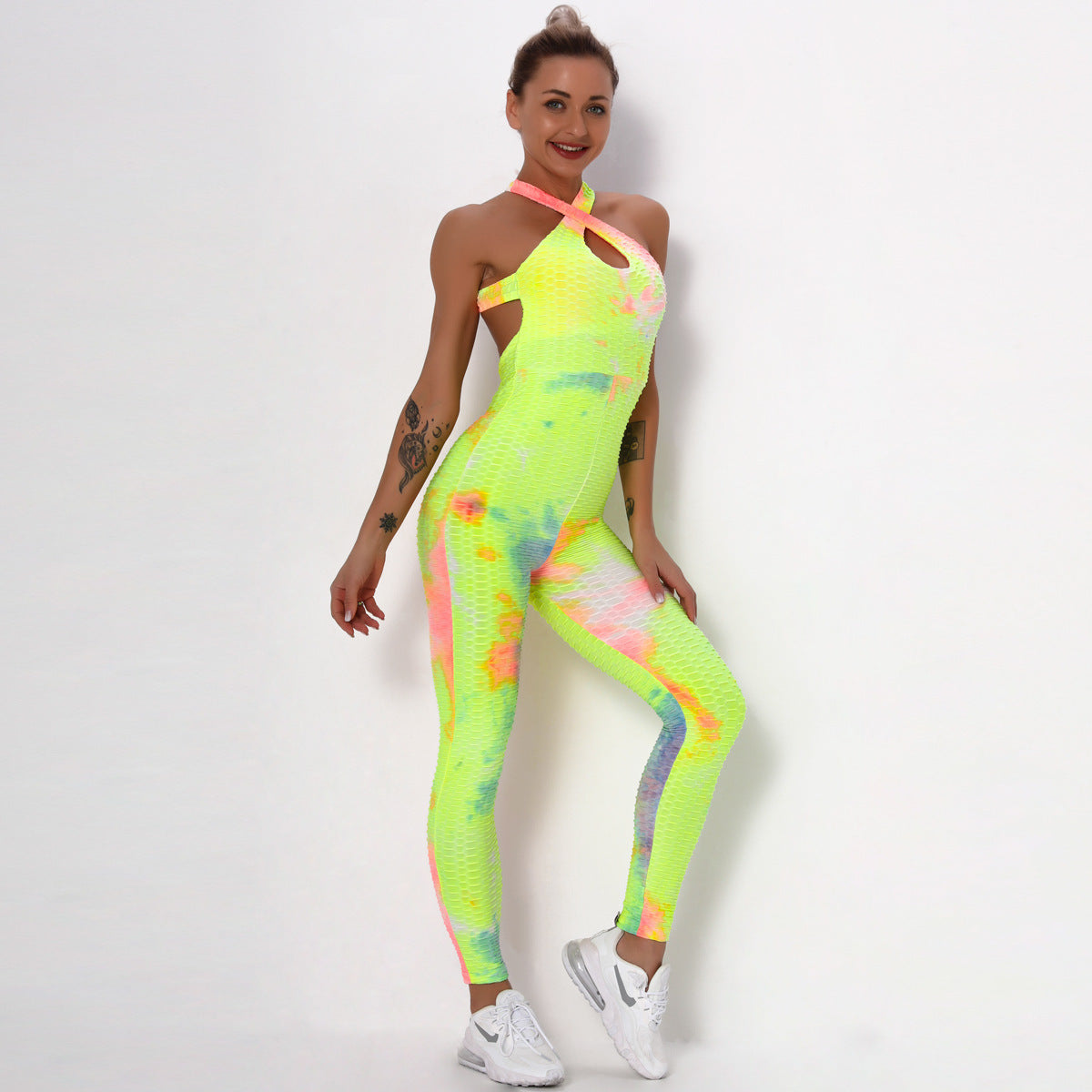 Tie Dyed Jacquard Sports Jumpsuit