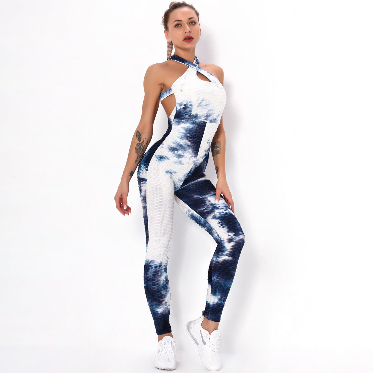 Tie Dyed Jacquard Sports Jumpsuit