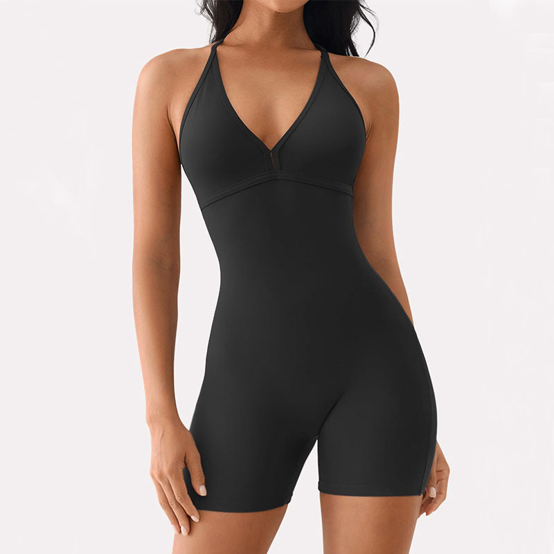 Inspire backless shorts jumpsuit