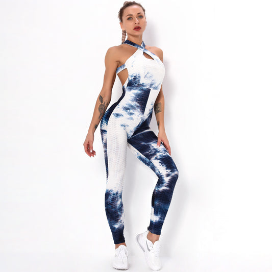 Tie Dyed Jacquard Sports Jumpsuit
