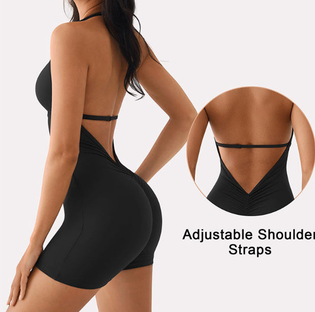 Inspire backless shorts jumpsuit